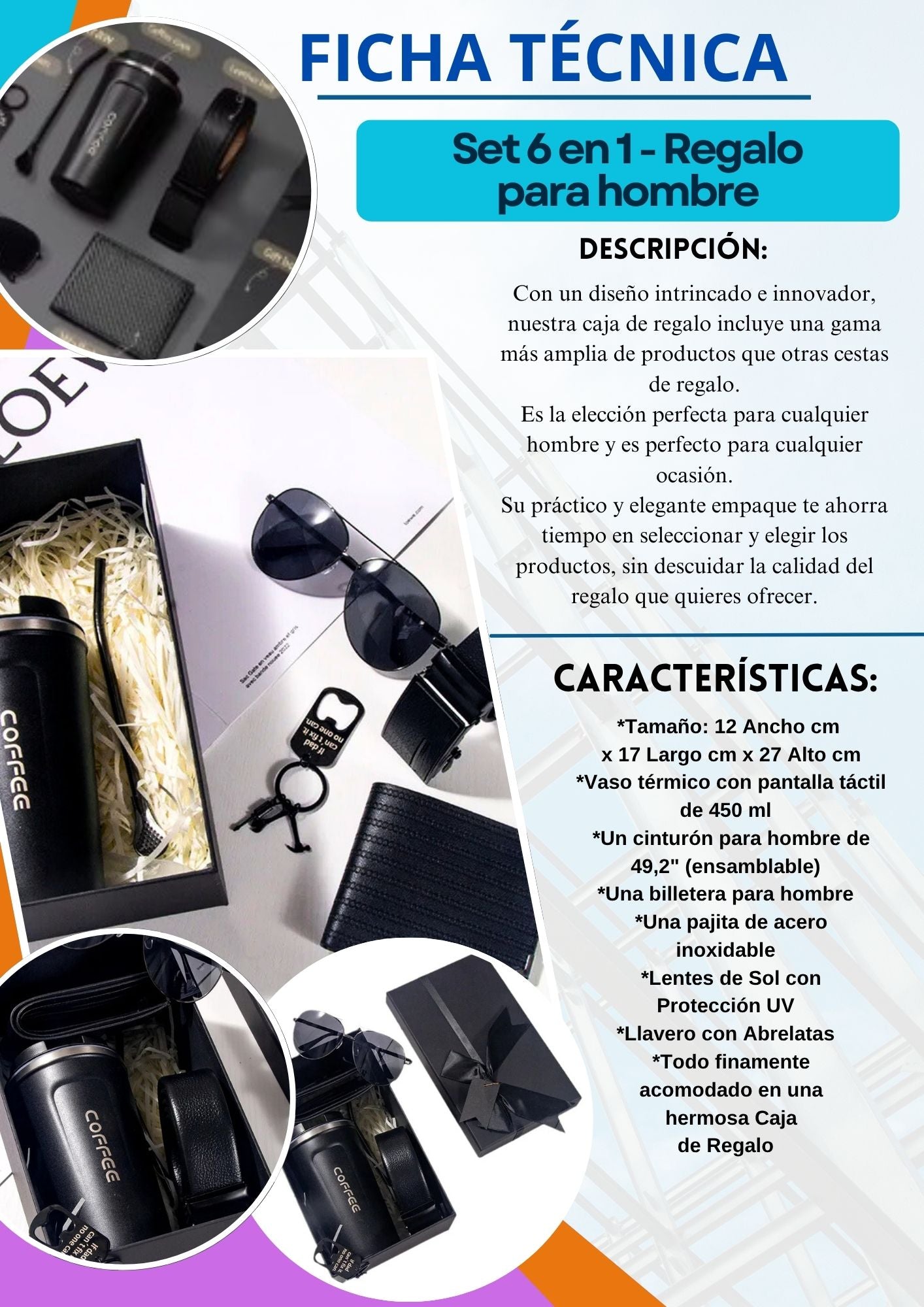 Set de Regalo para Hombre 6 en 1